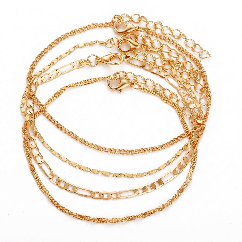 The Essentials Anklet Set (Set of 4)