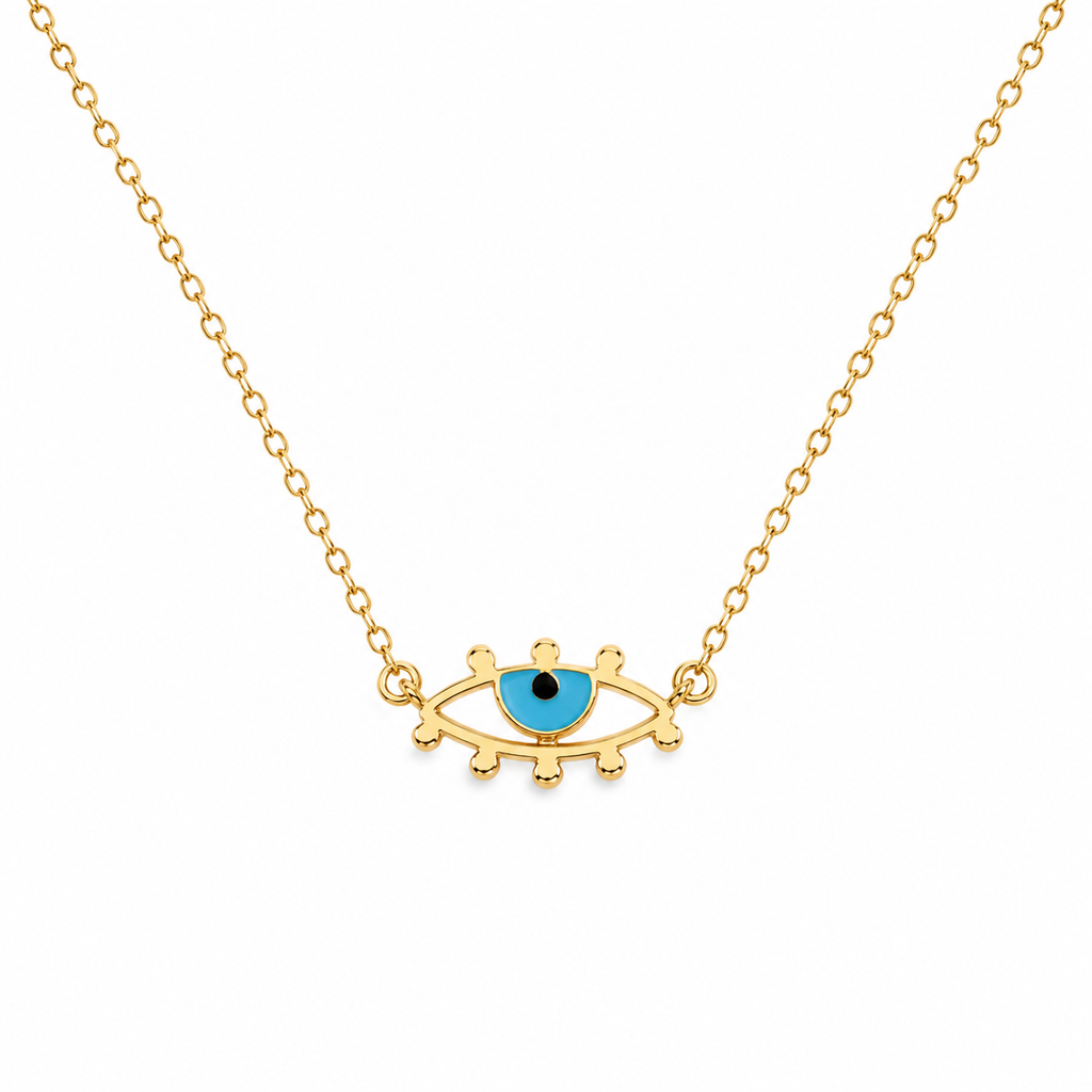 Aqua Evil Eye Necklace