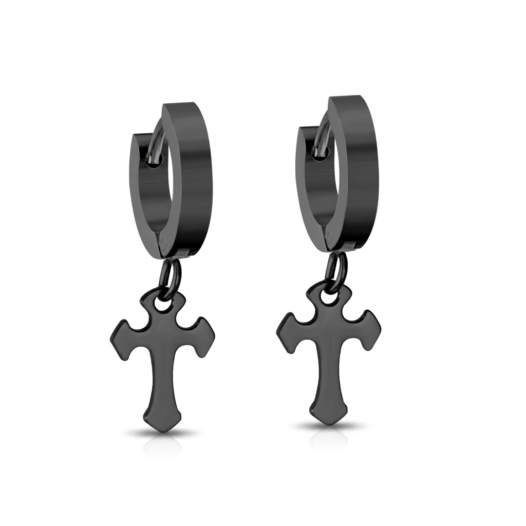 Gothic Cross Hoops
