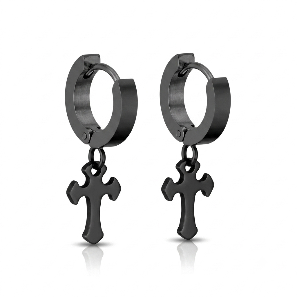 Gothic Cross Hoops