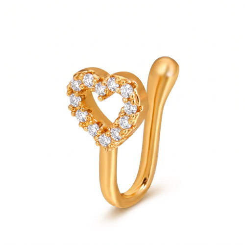 Studded Heart Nose Pin