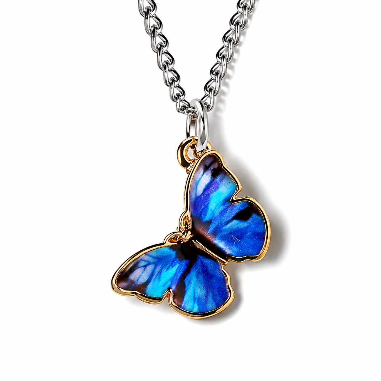 Cobalt Blue Butterfly Necklace