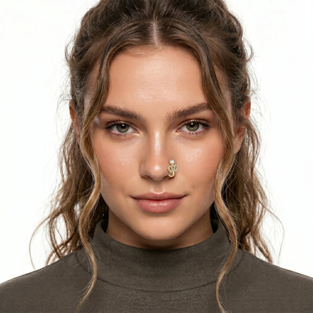 Studded Crown Nose Pin