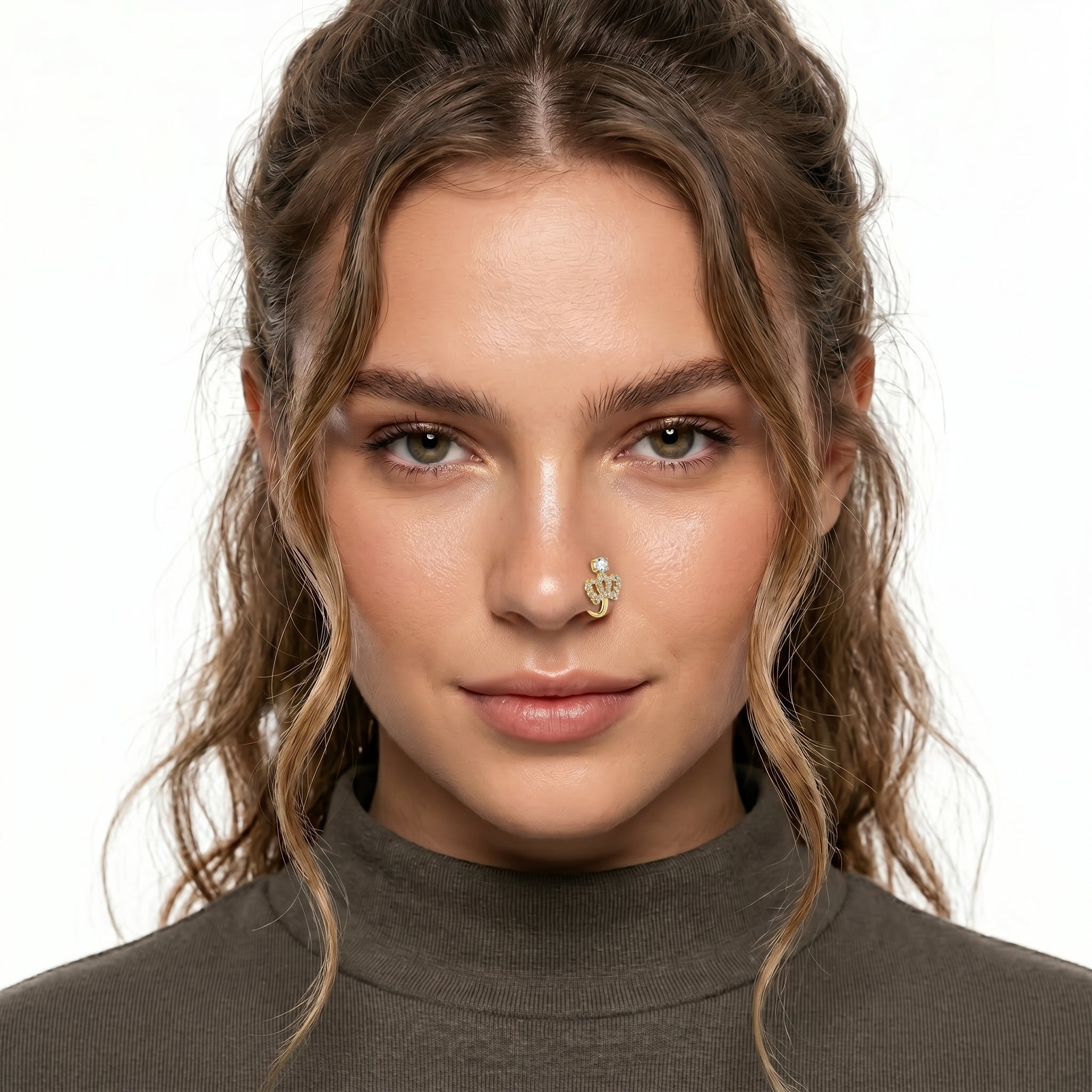 Studded Crown Nose Pin