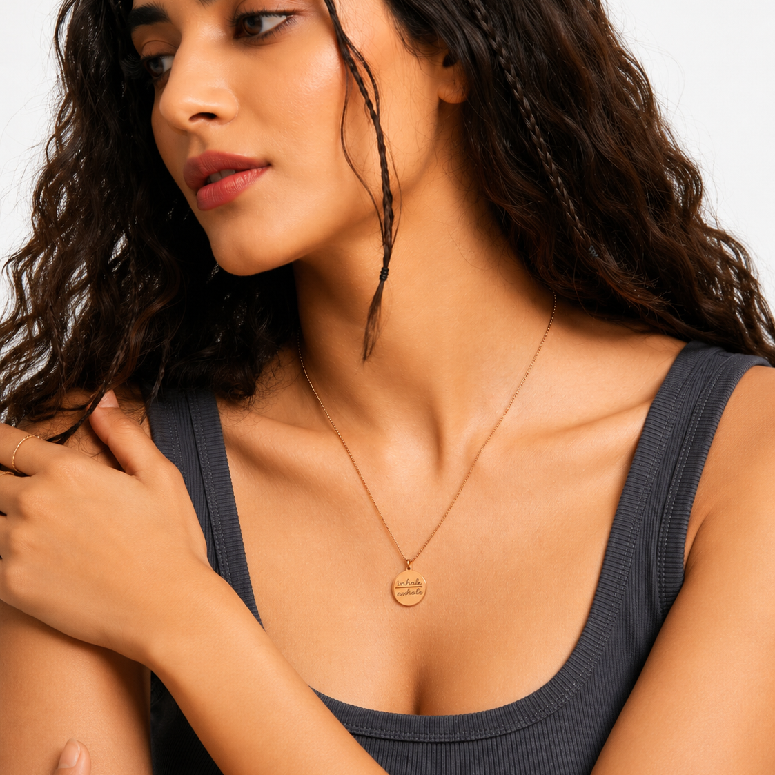 Inhale Exhale Tag Pendant