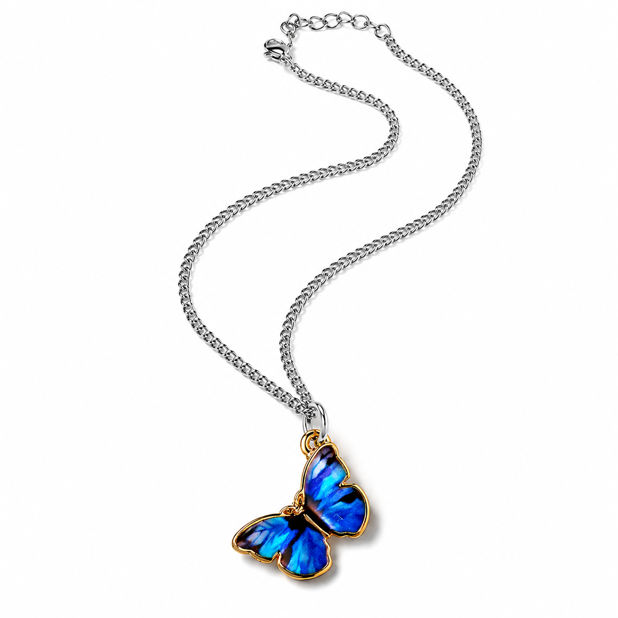 Cobalt Blue Butterfly Necklace