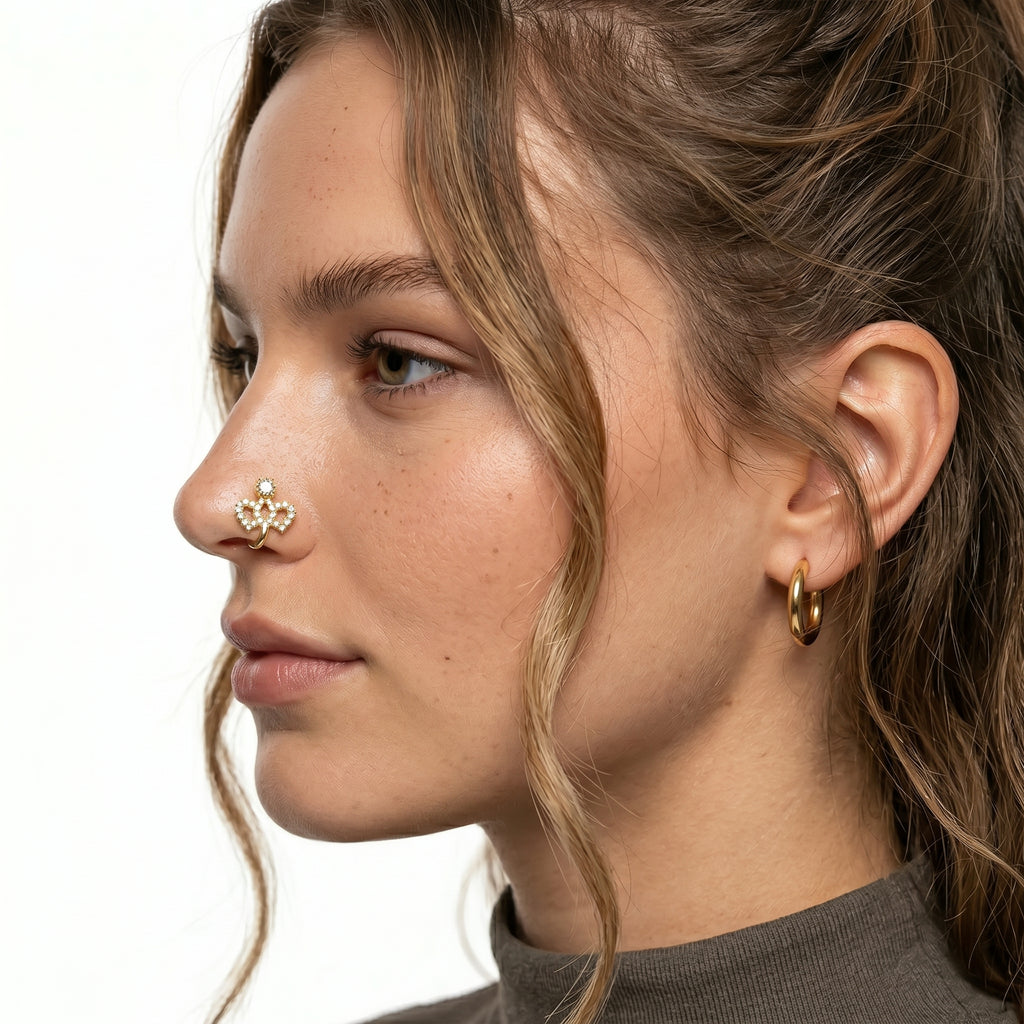 Studded Crown Nose Pin