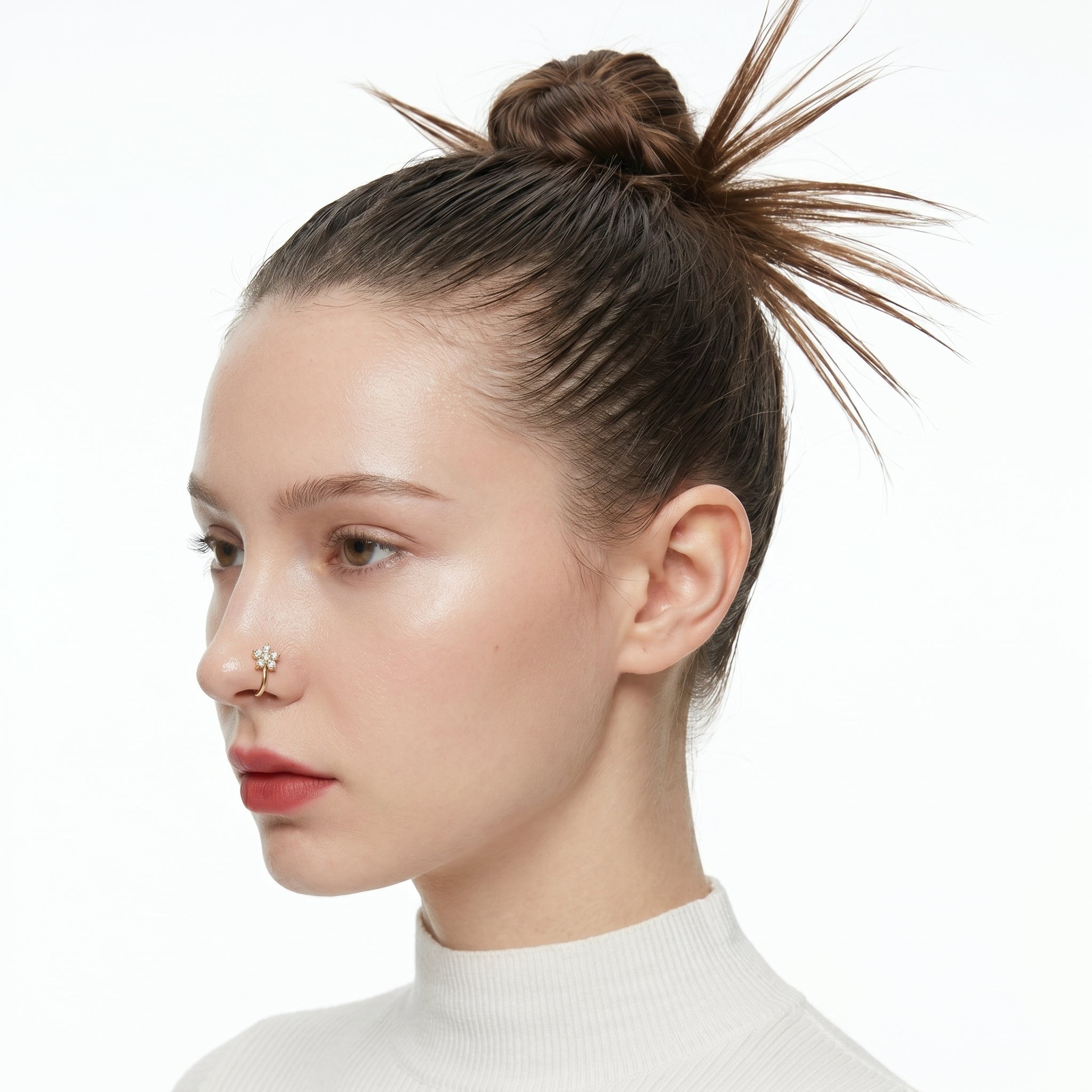 Flower Kiss Nose Pin