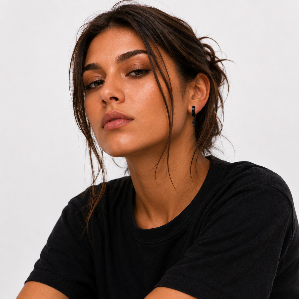 Gothic Cross Hoops