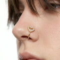 Studded Heart Nose Pin
