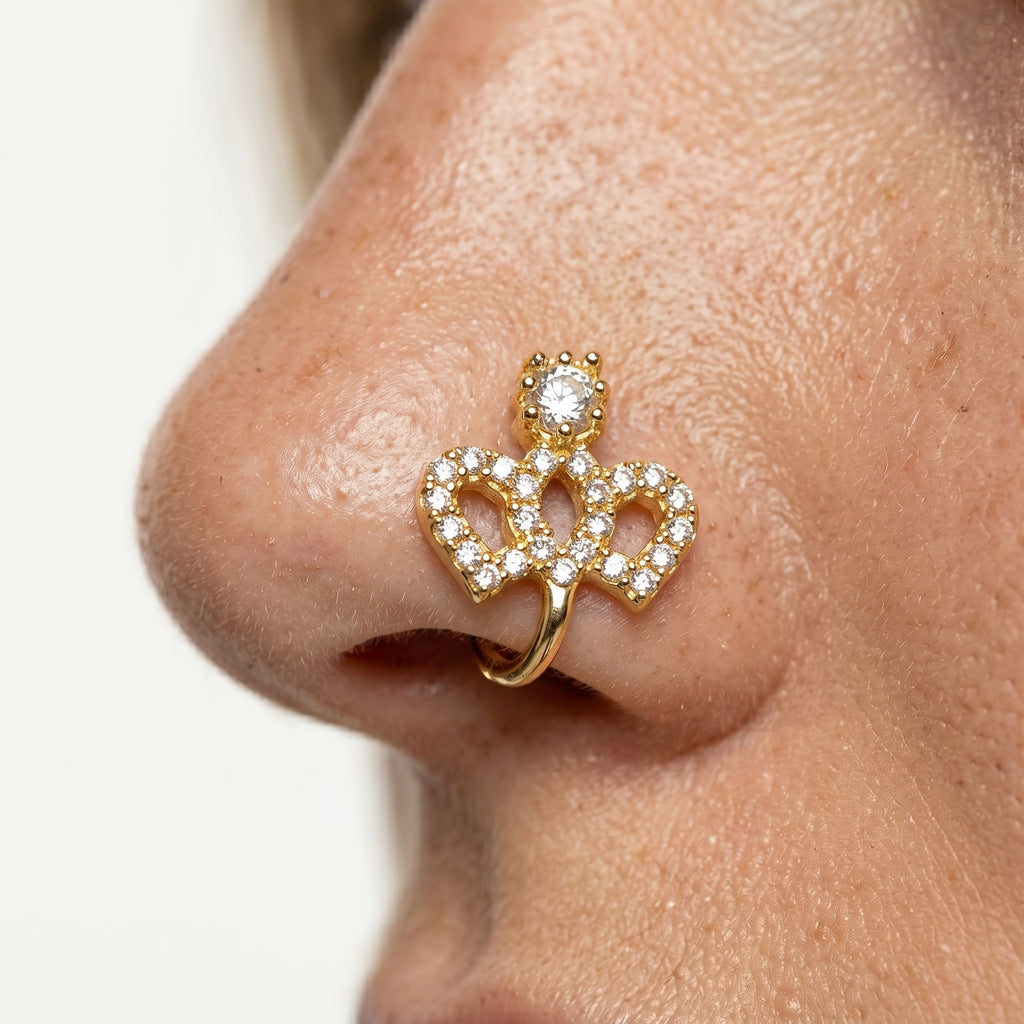 Studded Crown Nose Pin