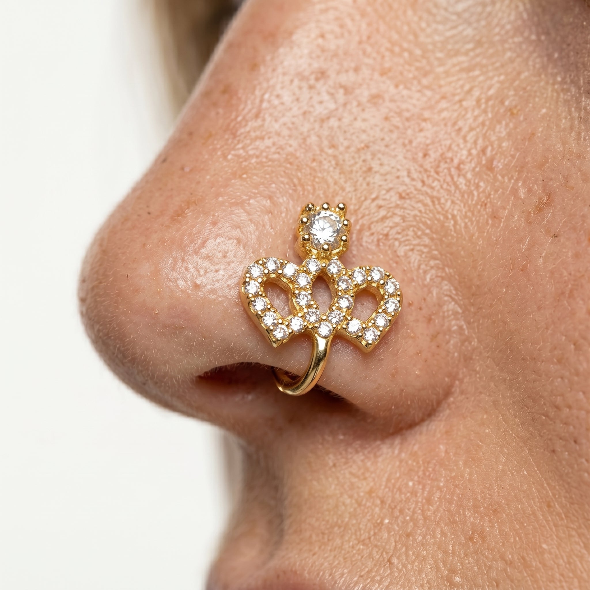 Studded Crown Nose Pin