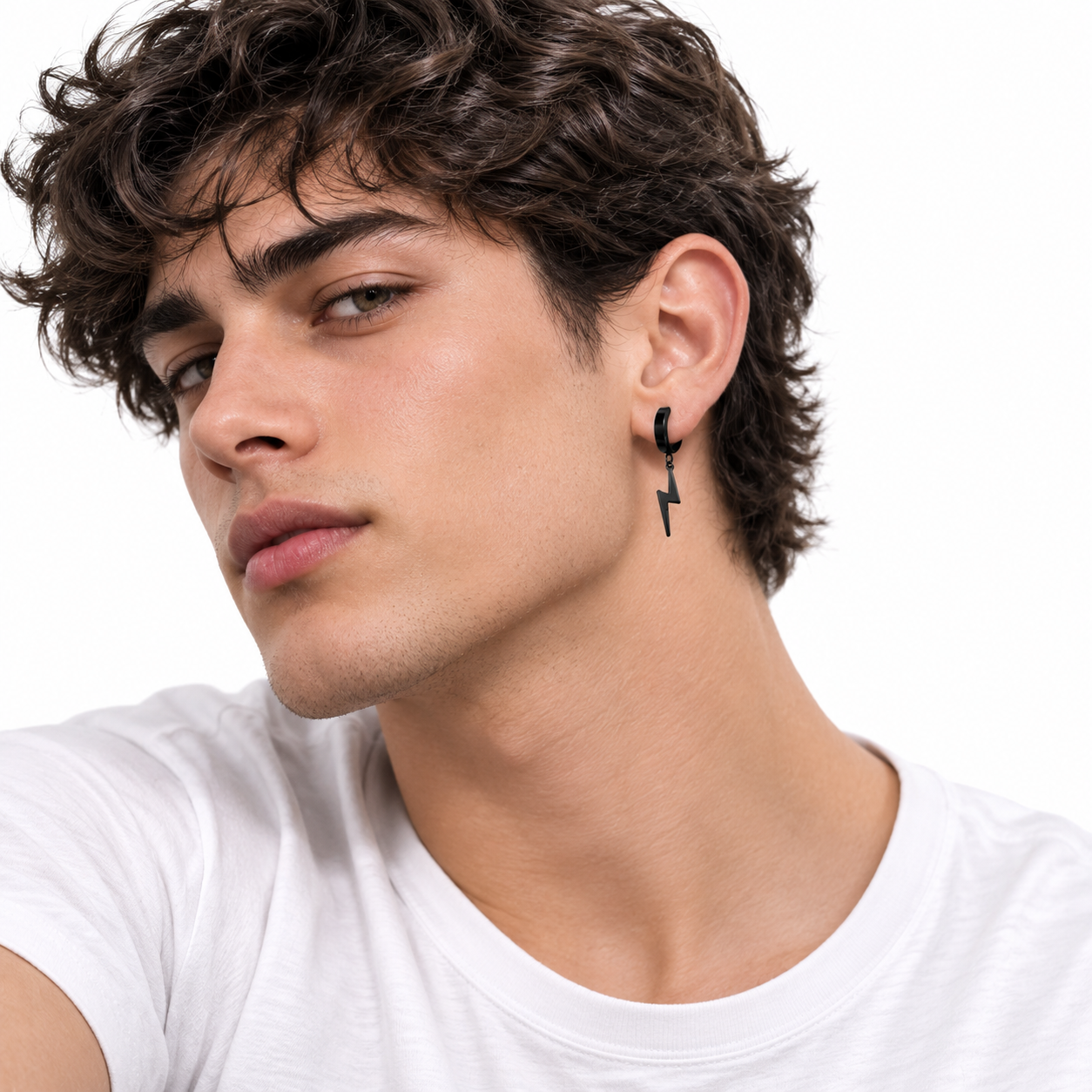 Bolt Drop Earrings - Black