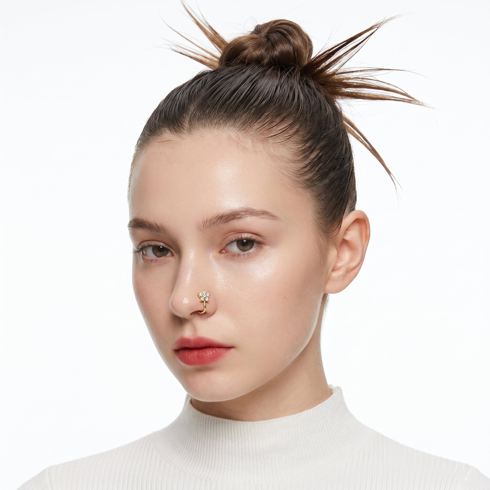 Flower Kiss Nose Pin