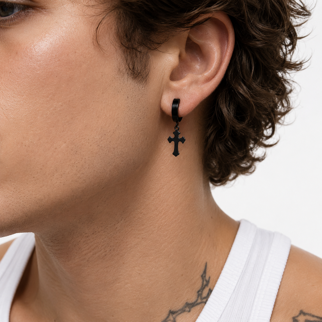 Gothic Cross Hoops