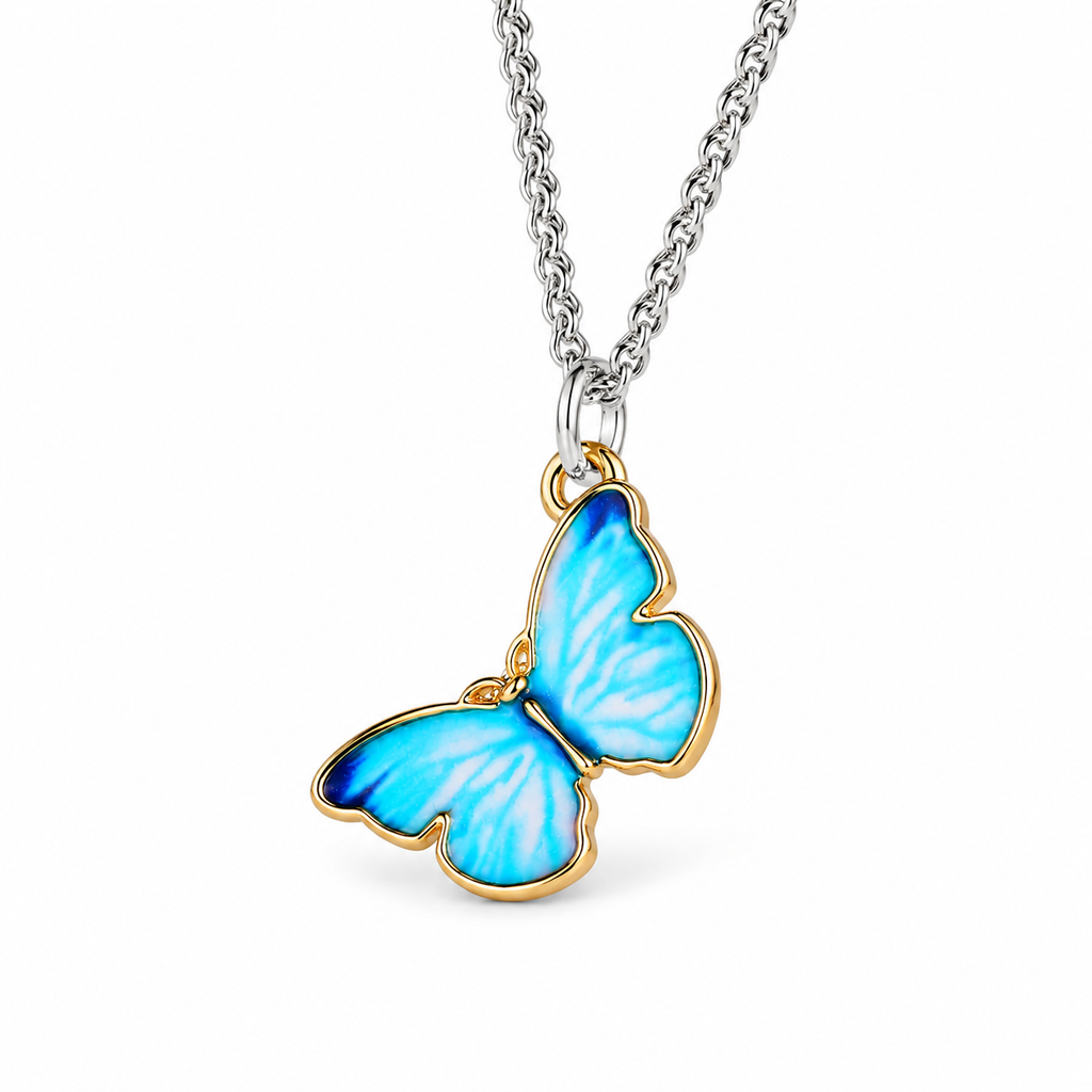 Baby Blue Butterfly Necklace