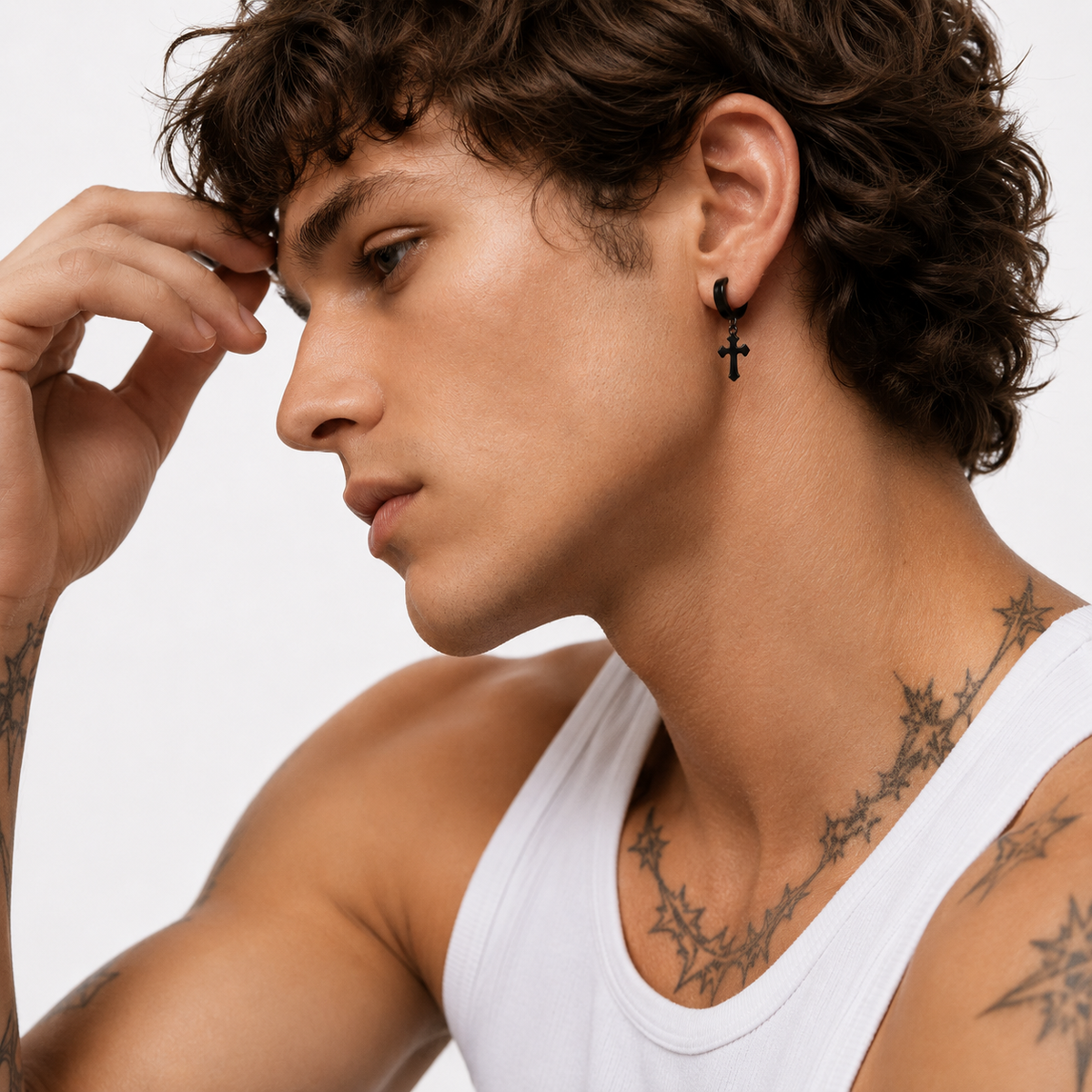 Gothic Cross Hoops