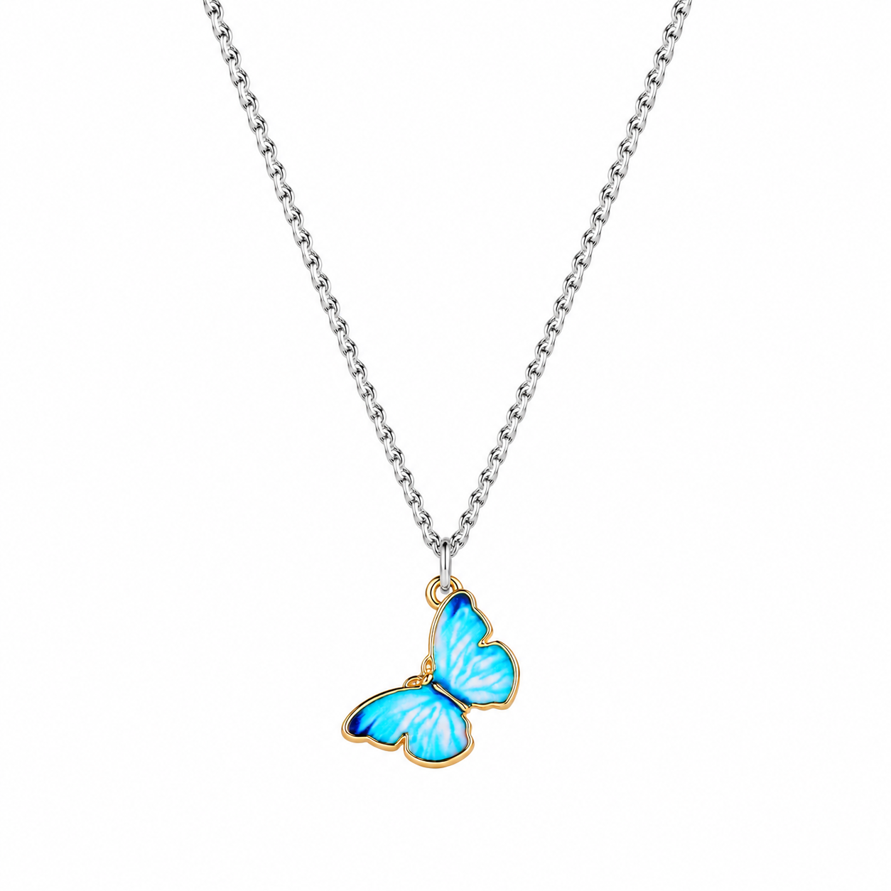 Baby Blue Butterfly Necklace