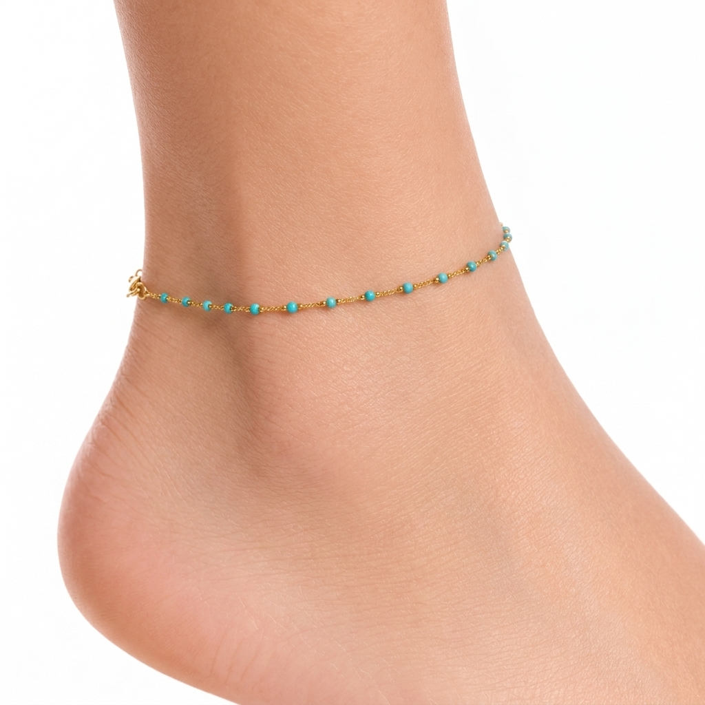 Cyan Chain Anklet