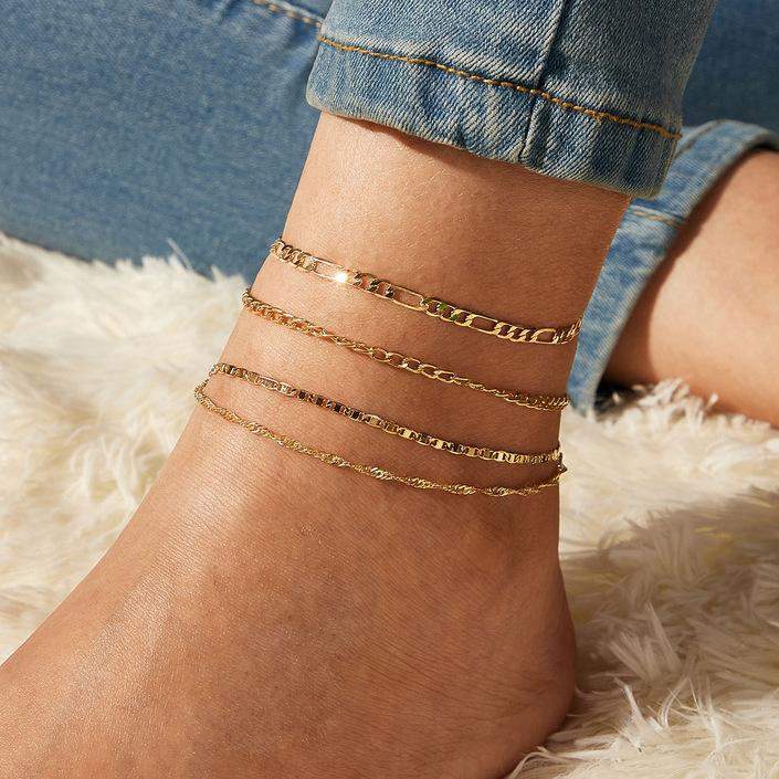 Boho Multi Layered Anklet (Set of 4)
