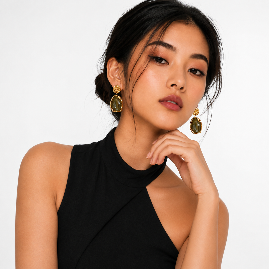 Stone Drops Earrings